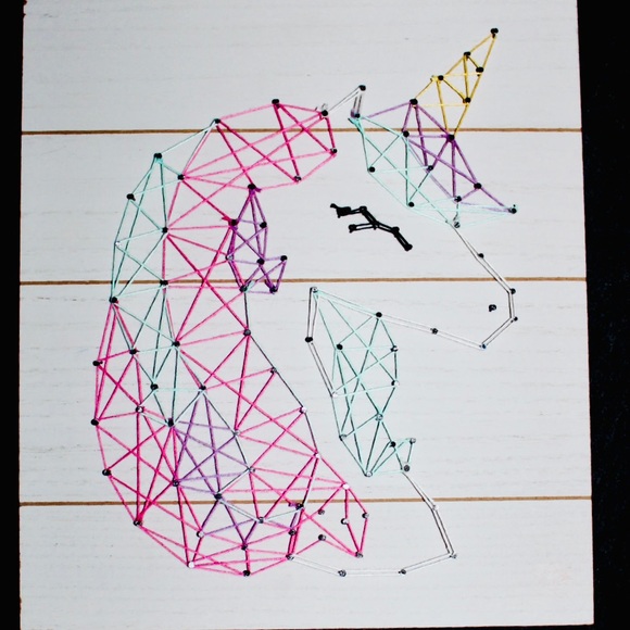 Unicorn string art wooden wall plaque NWT - Picture 13 of 16